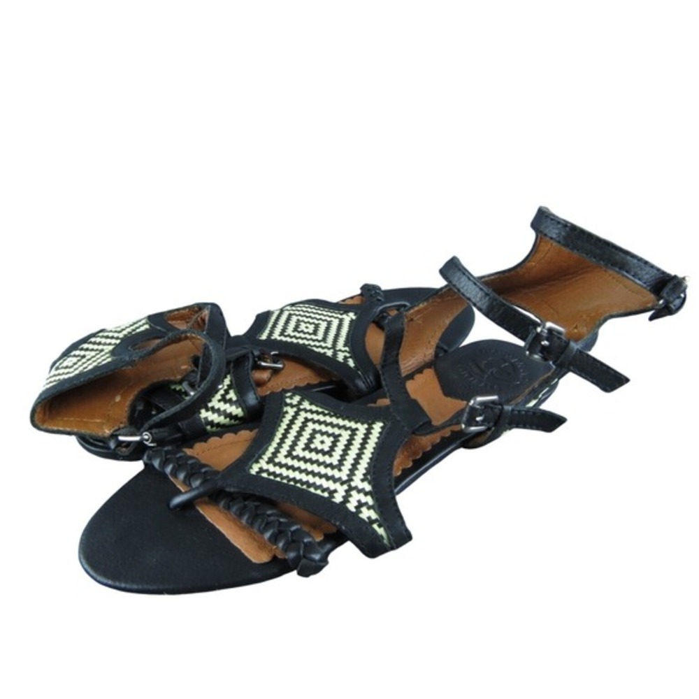 Lucky Brand Women's Andie Gladiator Black Leather Size 8M Gently Used 2025